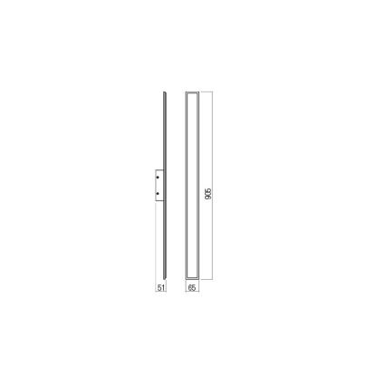 Redo 01-2769 - Φωτιστικό τοίχου LED WAPI LED/23W/230V 90,5 cm μαύρο