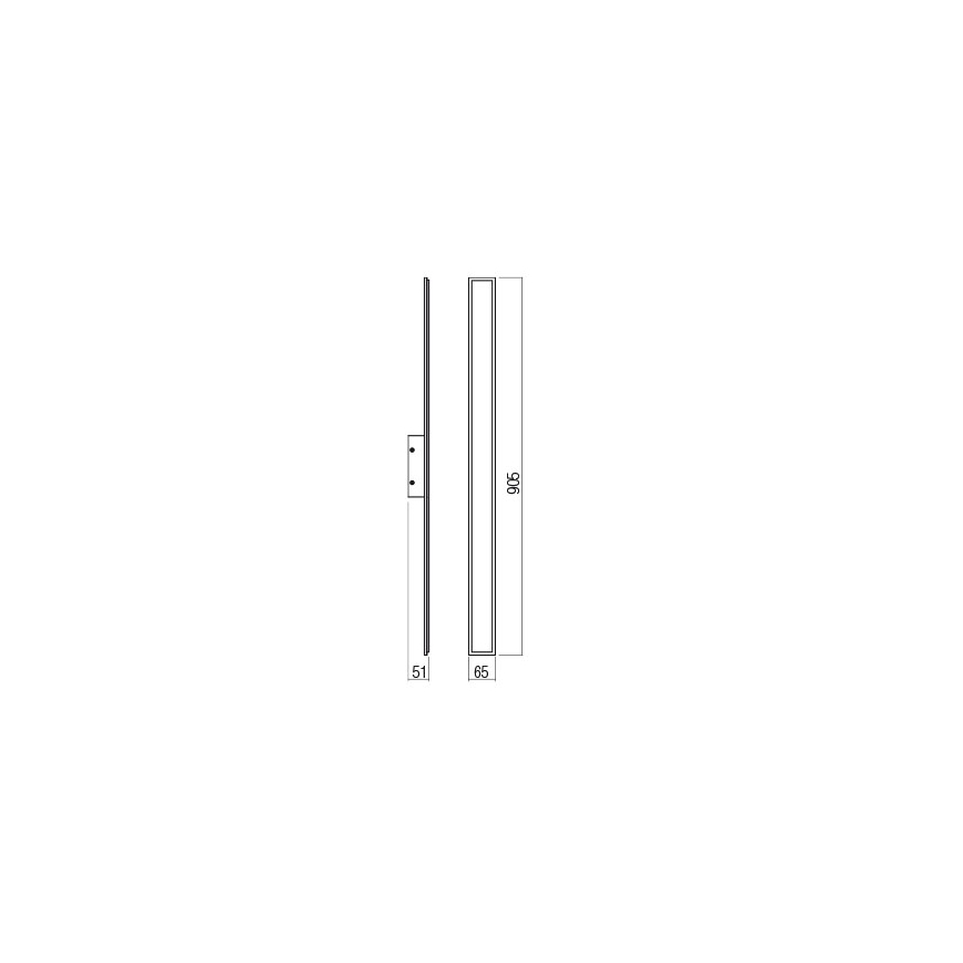 Redo 01-2769 - Φωτιστικό τοίχου LED WAPI LED/23W/230V 90,5 cm μαύρο