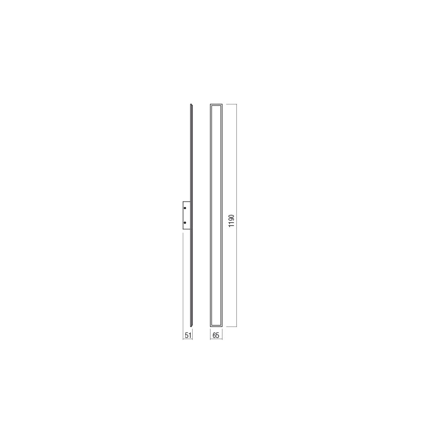 Redo 01-2771 - Φωτιστικό τοίχου LED WAPI LED/30W/230V 119 cm μαύρο
