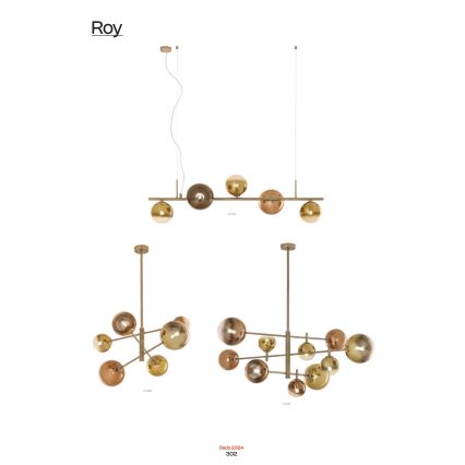 Redo 01-2780 - Κρεμαστό φωτιστικό οροφής ROY 6xG9/10W/230V