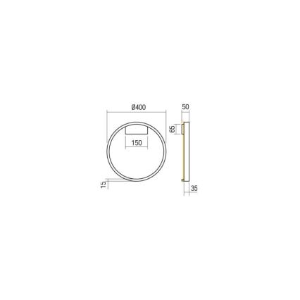 Redo 01-2817 - Επιτοίχιο φωτιστικό dimming LED FEBE LED/24W/230V χρυσαφί