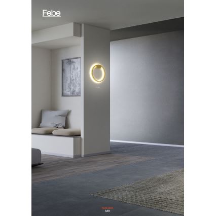 Redo 01-2817 - Επιτοίχιο φωτιστικό dimming LED FEBE LED/24W/230V χρυσαφί