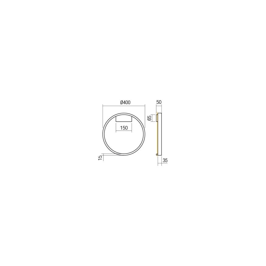 Redo 01-2817 - Επιτοίχιο φωτιστικό dimming LED FEBE LED/24W/230V χρυσαφί