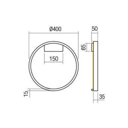 Redo 01-2819 - Επιτοίχιο φωτιστικό dimming LED FEBE LED/24W/230V μαύρο