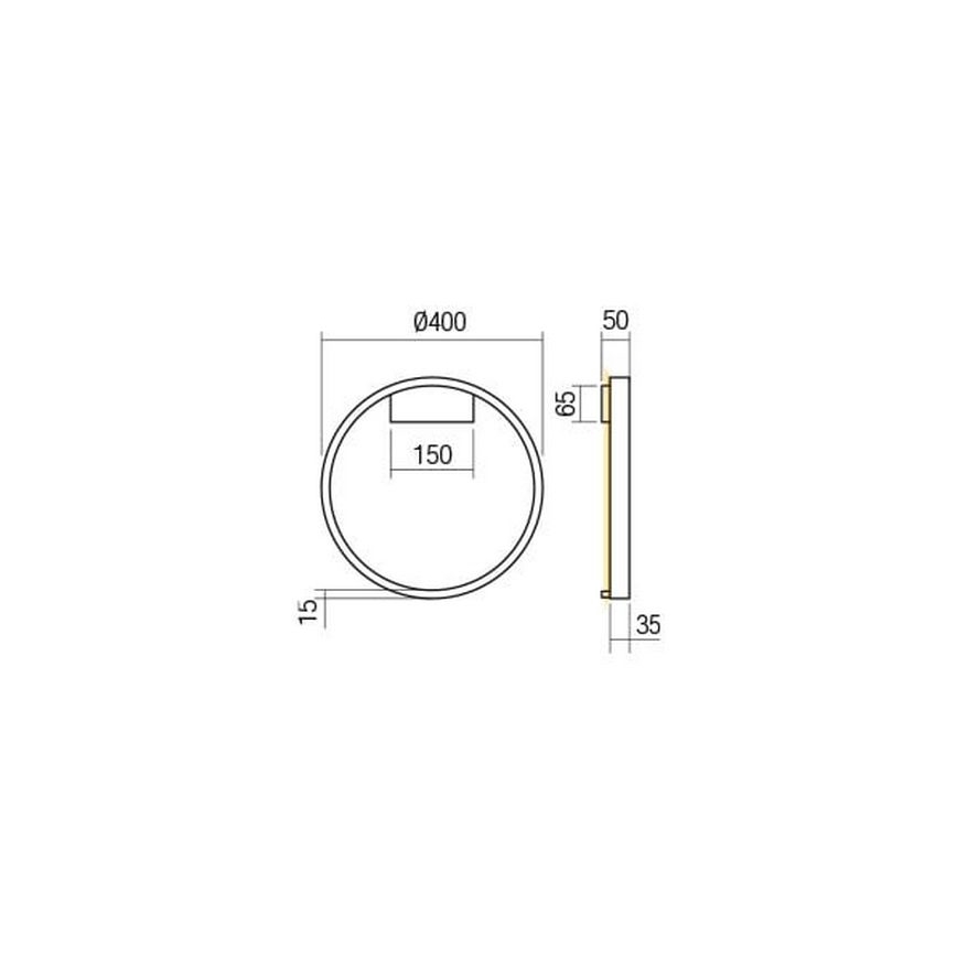 Redo 01-2819 - Επιτοίχιο φωτιστικό dimming LED FEBE LED/24W/230V μαύρο
