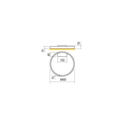 Redo 01-2835 - Επιτοίχιο φωτιστικό dimming LED FEBE LED/24W/230V χρυσαφί