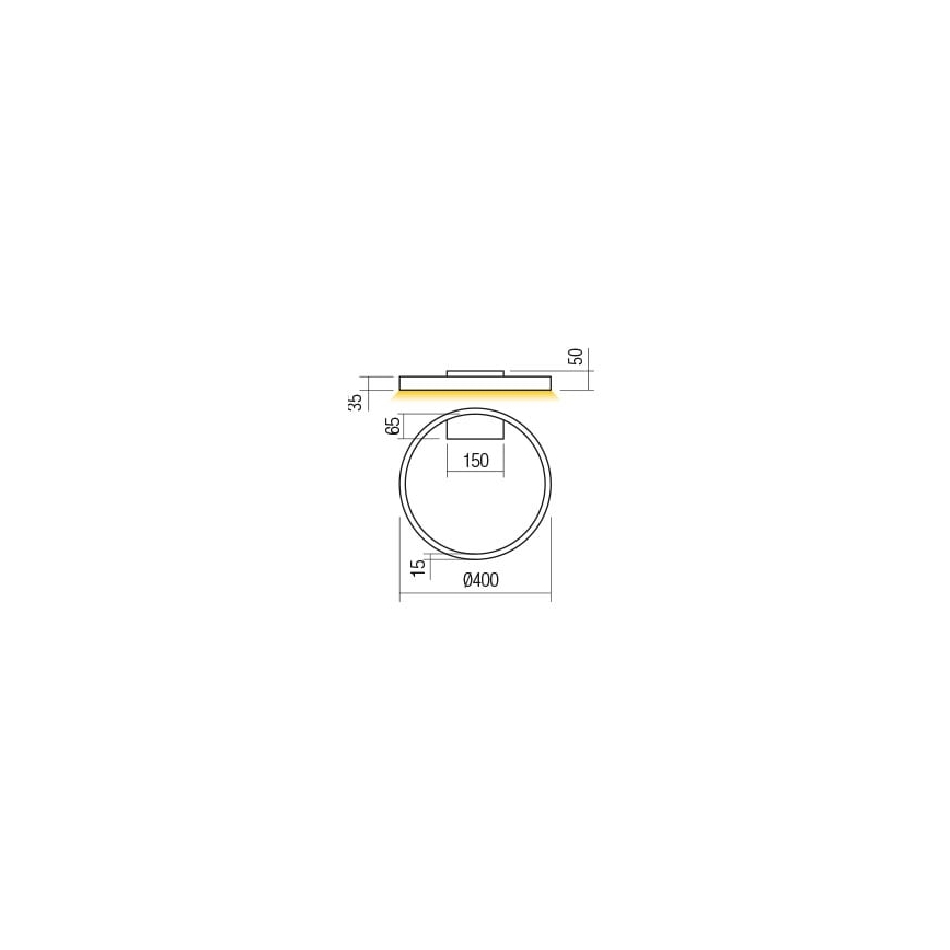 Redo 01-2835 - Επιτοίχιο φωτιστικό dimming LED FEBE LED/24W/230V χρυσαφί