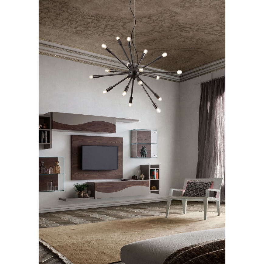 Redo 01-2934 - Κρεμαστό φωτιστικό σε καλώδιο STELLAR 12xE14/25W/230V μαύρο