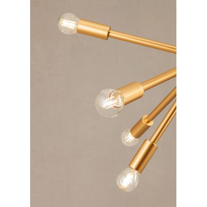 Redo 01-2935 - Κρεμαστό φωτιστικό με καλώδιο STELLAR 18xE14/25W/230V χρυσό