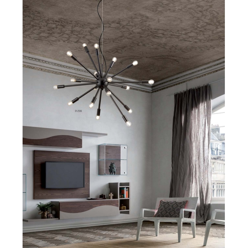 Redo 01-2936 - Κρεμαστό φωτιστικό οροφής STELLAR 18xE14/25W/230V μαύρο