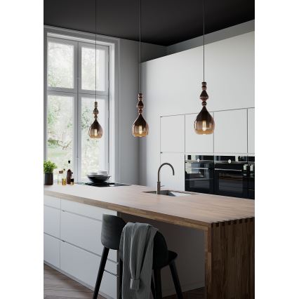 Redo 01-2938 - Κρεμαστό φωτιστικό με καλώδιο AMBIX 1xE27/42W/230V διάμ. 18 cm γκρι