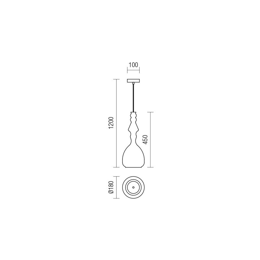 Redo 01-2938 - Κρεμαστό φωτιστικό με καλώδιο AMBIX 1xE27/42W/230V διάμ. 18 cm γκρι