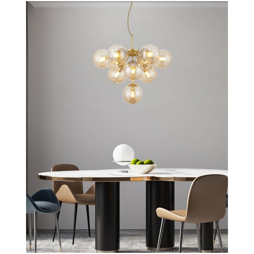 Redo 01-2940 -Κρεμαστό φωτιστικό οροφής AGAPE 10xE14/28W/230V χρυσαφί