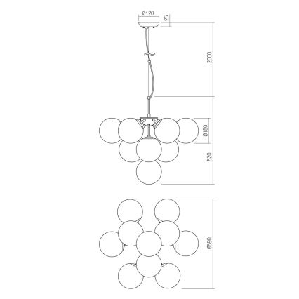 Redo 01-2941 -Κρεμαστό φωτιστικό οροφής  AGAPE 10xE14/28W/230V μαύρο