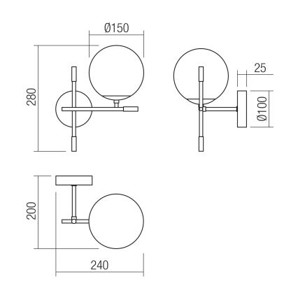 Redo 01-2944 - Φωτιστικό τοίχου ESSENTIAL 1xE14/28W/230V right