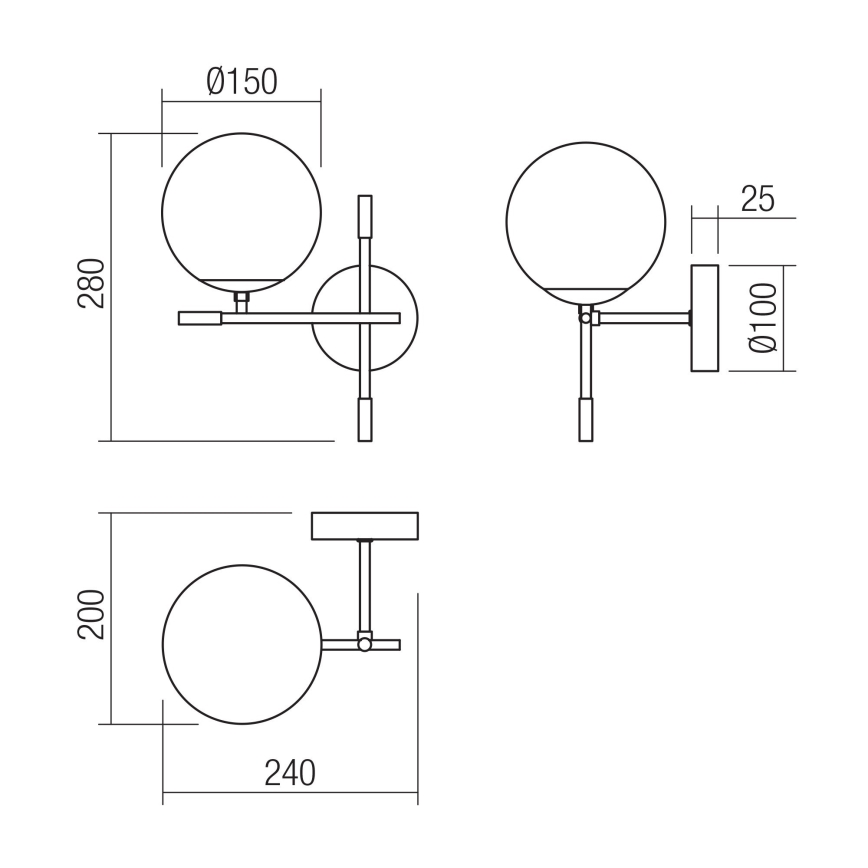 Redo 01-2945 - Φωτιστικό τοίχου ESSENTIAL 1xE14/28W/230V left