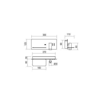 Redo 01-2985 - Φωτιστικό σποτ τοίχου LED BROOK LED/8W/230V + LED/3W USB CRI 90 μαύρο left