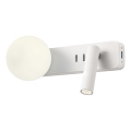 Redo 01-2991 - LED Επιτοίχιο φωτιστικό OASIS LED/3W/230V + 1xG9/10W USB CRI 90 λευκό