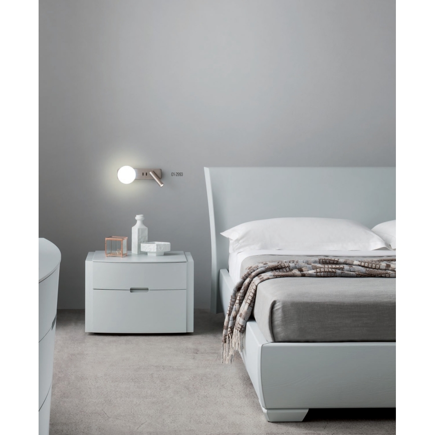 Redo 01-2993 - LED Επιτοίχιο φωτιστικό OASIS LED/3W/230V + 1xG9/10W USB CRI 90 γυαλιστερό χρώμιο