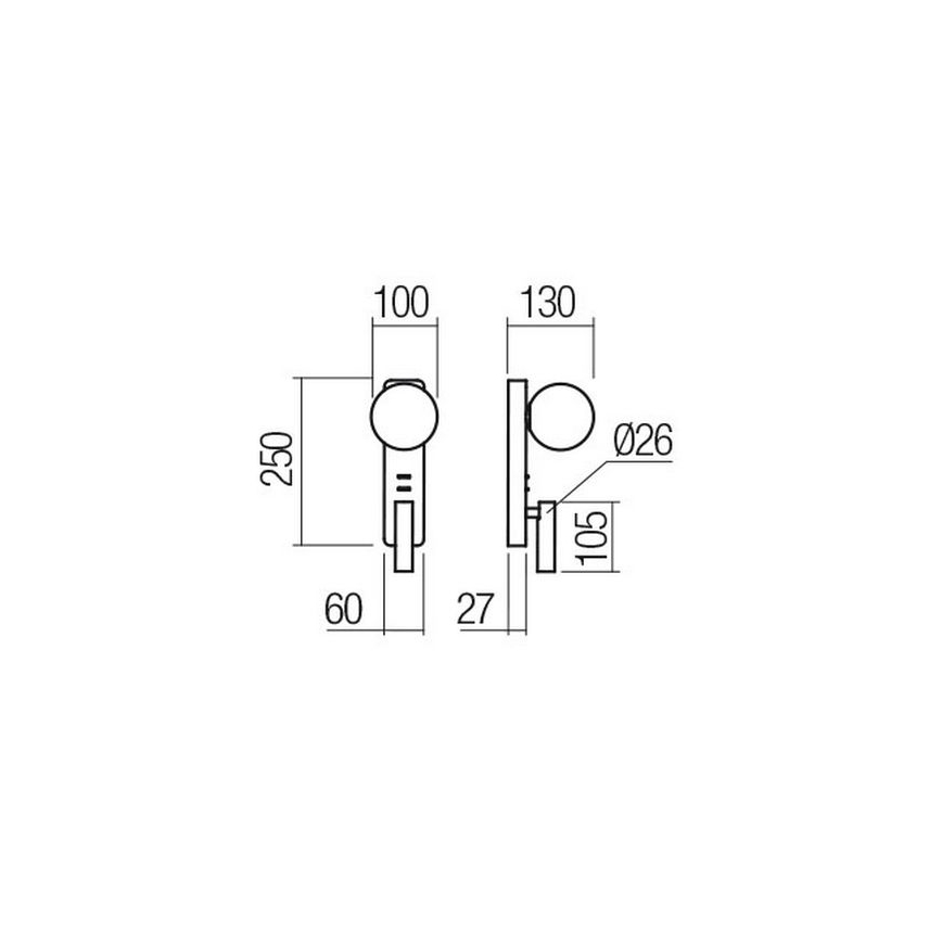 Redo 01-2993 - LED Επιτοίχιο φωτιστικό OASIS LED/3W/230V + 1xG9/10W USB CRI 90 γυαλιστερό χρώμιο