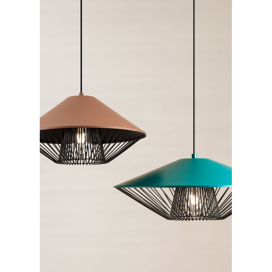 Redo 01-3005 - Κρεμαστό φωτιστικό με καλώδιο GRILL 1xE27/42W/230V Ø 39,6 cm μαύρο/καφέ