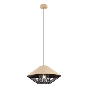 Redo 01-3007 - Κρεμαστό φωτιστικό με καλώδιο GRILL 1xE27/42W/230V διάμ. 39,6 cm μαύρο/μπεζ