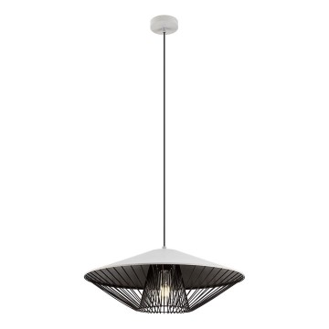 Redo 01-3008 - Κρεμαστό φωτιστικό με καλώδιο GRILL 1xE27/42W/230V, Ø 49,5 cm, μαύρο/λευκό