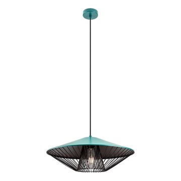 Redo 01-3010 - Κρεμαστό φωτιστικό με καλώδιο GRILL 1xE27/42W/230V Ø 49,5 εκ. μαύρο/τυρκουάζ