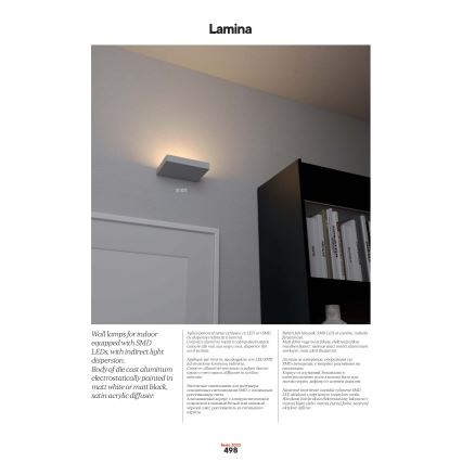 Redo 01-3016 - Επιτοίχιο φωτιστικό LED LAMINA 2xLED/15W/230V CRI 90 μαύρο