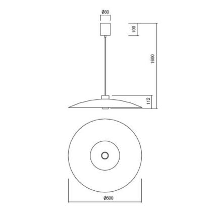 Redo 01-3018 - LED κρεμαστό φωτιστικό σε σύρμα LARS LED/14W/230V + LED/10W Ø 60 cm CRI 90 λευκό