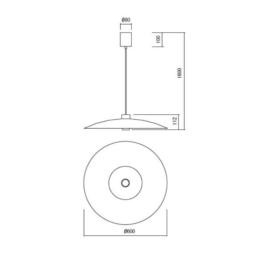 Redo 01-3018 - LED κρεμαστό φωτιστικό σε σύρμα LARS LED/14W/230V + LED/10W Ø 60 cm CRI 90 λευκό
