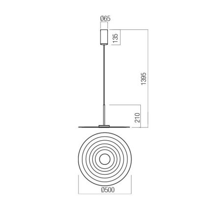 Redo 01-3046 - LED κρεμαστό φωτιστικό με καλώδιο LAKE LED/13W/230V CRI 90, διάμ. 50 cm, πράσινο