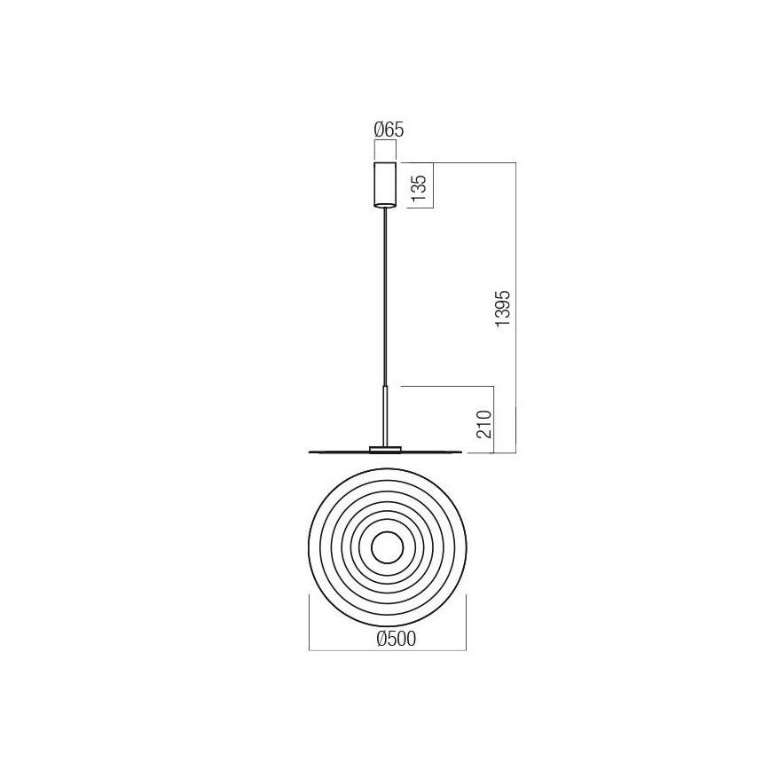 Redo 01-3046 - LED κρεμαστό φωτιστικό με καλώδιο LAKE LED/13W/230V CRI 90, διάμ. 50 cm, πράσινο