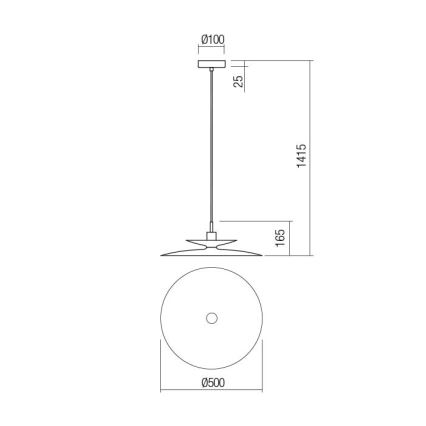 Redo 01-3048 - Κρεμαστό φωτιστικό με καλώδιο GUNNAR 1xE27/42W/230V Ø 50 cm λευκό