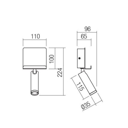 Redo 01-3083 - Φωτιστικό σποτ τοίχου LED PANEL LED/3,5W/230V USB λευκό