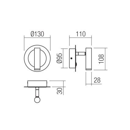 Redo 01-3089 - Φωτιστικό σποτ τοίχου LED CLOSER LED/6W/230V λευκό