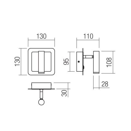 Redo 01-3091 - Φωτιστικό σποτ τοίχου LED CLOSER LED/6W/230V λευκό