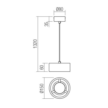 Redo 01-3099 -  Κρεμαστό φωτιστικό οροφής LED PUNKT LED/6W/230V διάμετρος 15 cm λευκό