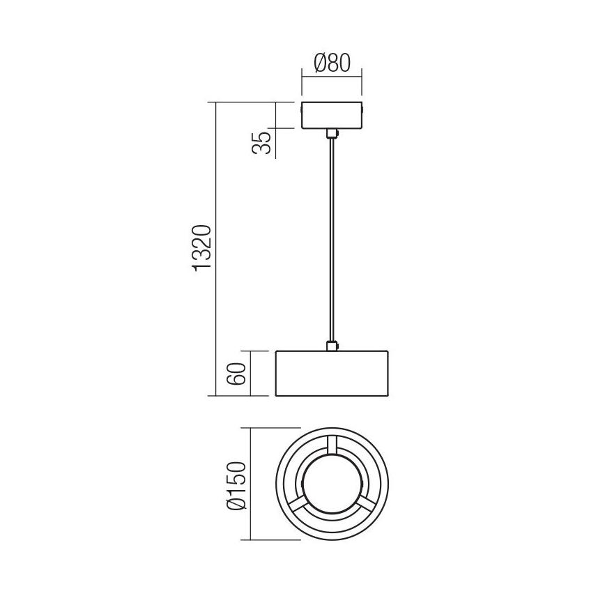 Redo 01-3099 -  Κρεμαστό φωτιστικό οροφής LED PUNKT LED/6W/230V διάμετρος 15 cm λευκό