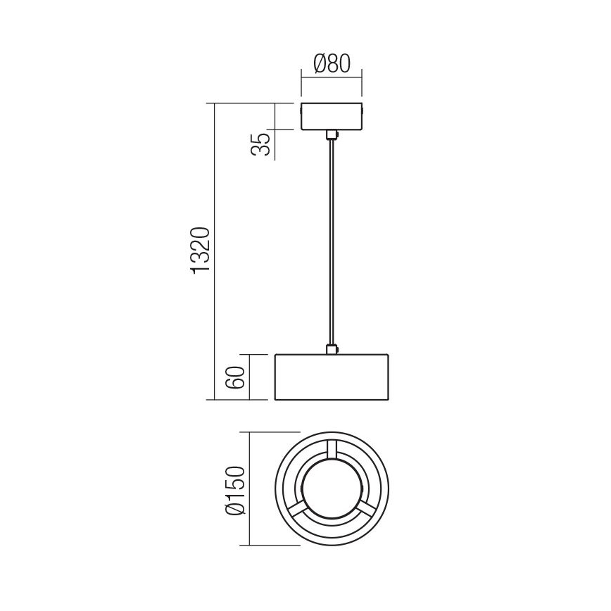 Redo 01-3100 -  Κρεμαστό φωτιστικό οροφής LED PUNKT LED/6W/230V διάμετρος 15 cm ορείχαλκος
