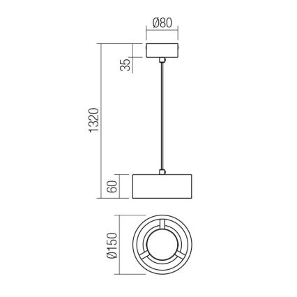 Redo 01-3101 -  Κρεμαστό φωτιστικό οροφής LED PUNKT LED/6W/230V διάμετρος 15 cm μαύρο