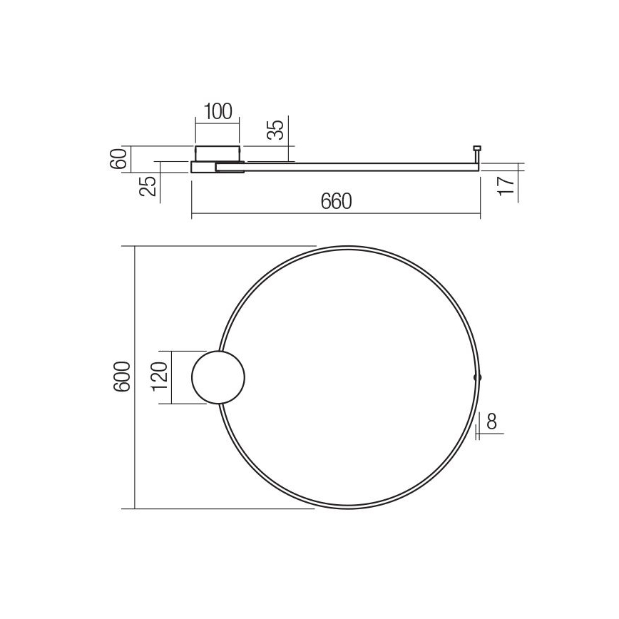 Redo 01-3103 - Φωτιστικό τοίχου LED ATOM LED/20W/230V διάμετρος 60 cm