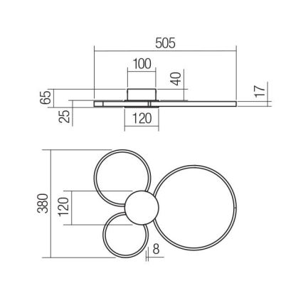 Redo 01-3105 - Φωτιστικό οροφής LED ATOM LED/20W/230V