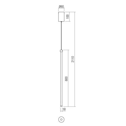 Redo 01-3116 - Πολύφωτο LED με συρματόσχοινο TABOO LED/9W/230V μαύρο