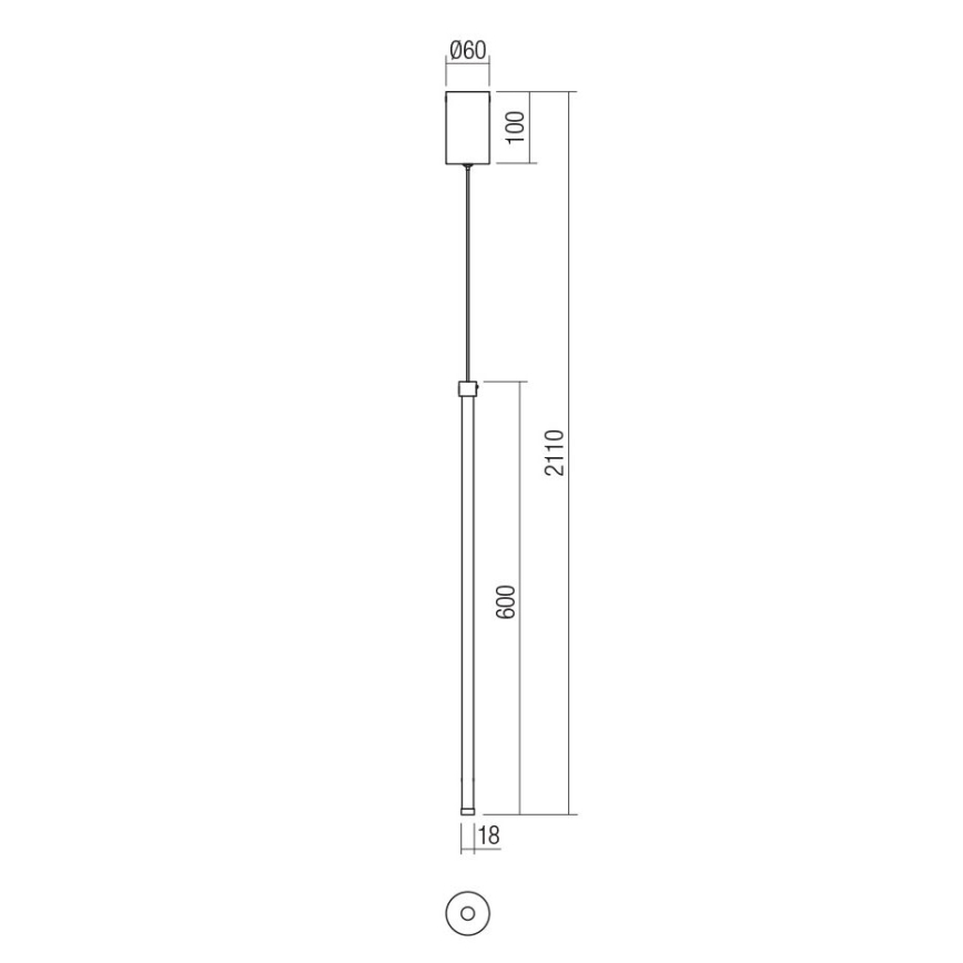 Redo 01-3116 - Πολύφωτο LED με συρματόσχοινο TABOO LED/9W/230V μαύρο