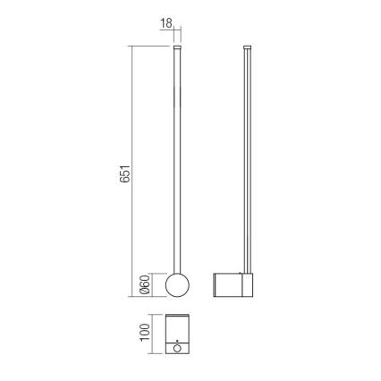 Redo 01-3121 - Φωτιστικό τοίχου LED TABOO LED/9W/230V ορείχαλκος