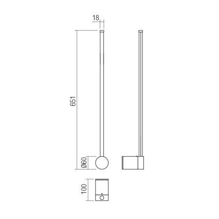 Redo 01-3122 - Φωτιστικό τοίχου LED TABOO LED/9W/230V μαύρο