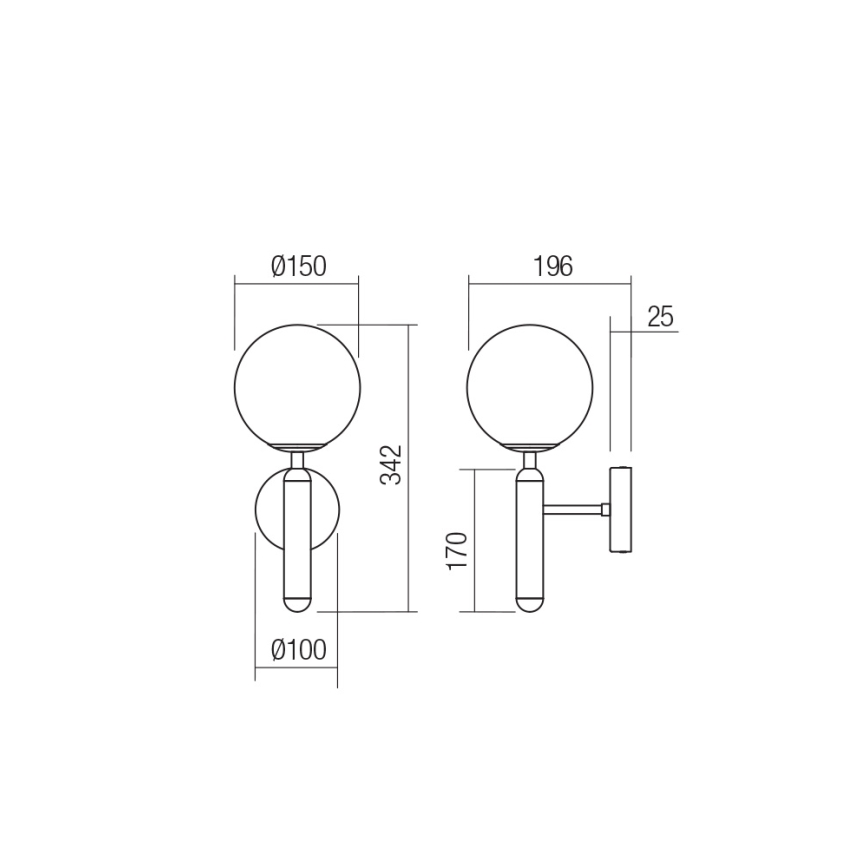 Redo 01-3126 - Λάμπα τοίχου HAIKU 1xE14/28W/230V ορείχαλκος