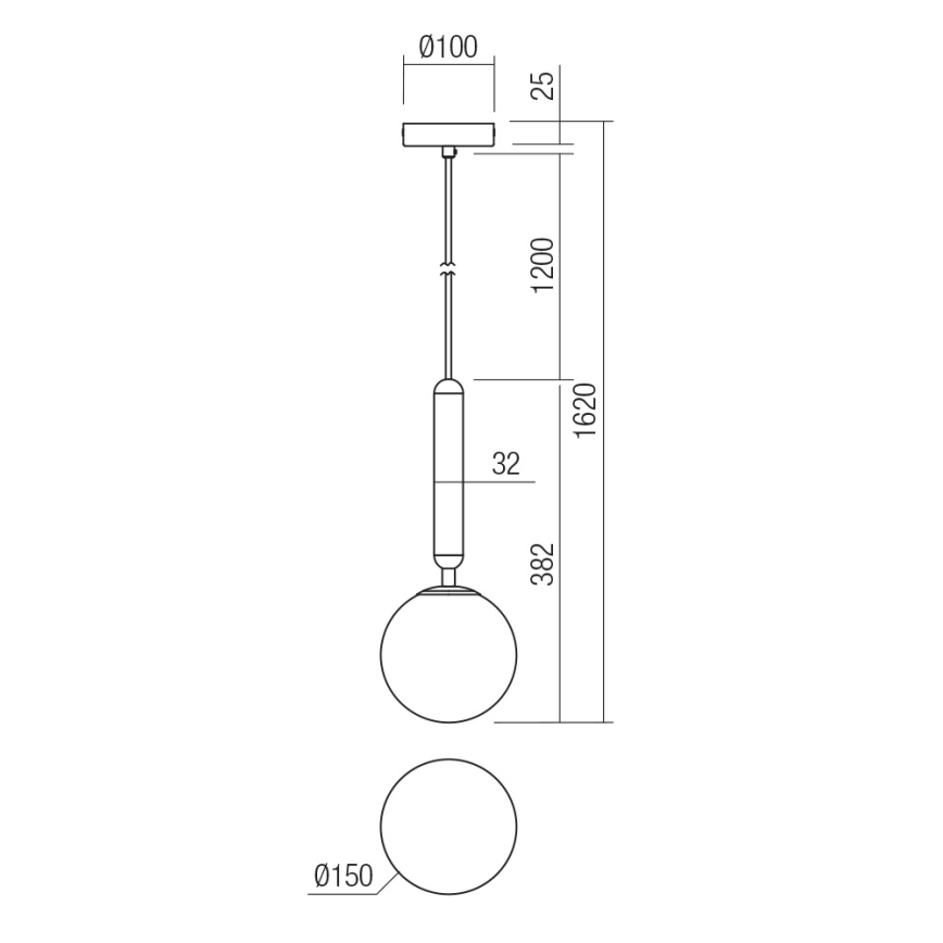 Redo 01-3131 - Κρεμαστό φωτιστικό οροφής HAIKU 1xE14/28W/230V διάμετρος 15 cm μαύρο