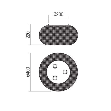 Redo 01-3139 - Φωτιστικό οροφής CROKET 3xE27/42W/230V διάμετρος 40 cm χρυσαφί